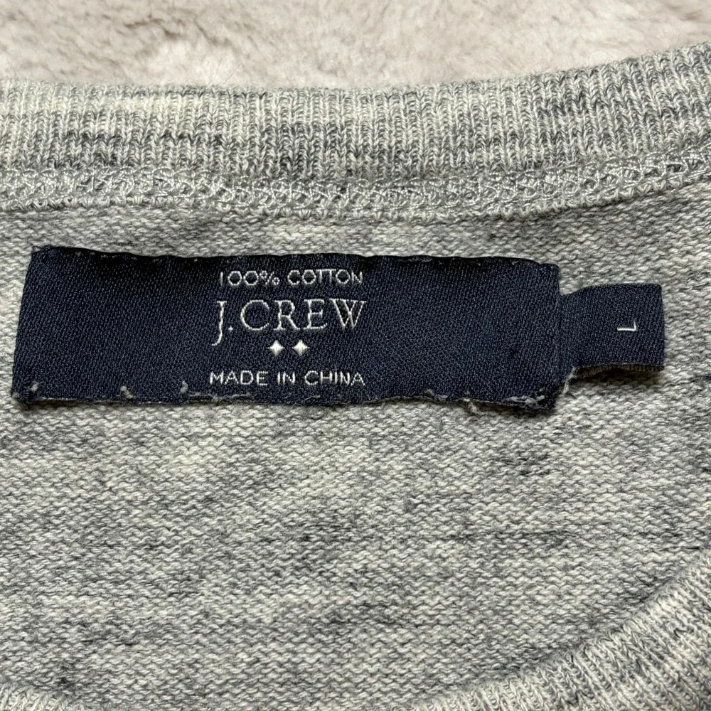 J Crew Heather Gray Crewneck Sweatshirt Mens L Cotton Pullover Preppy Minimalist